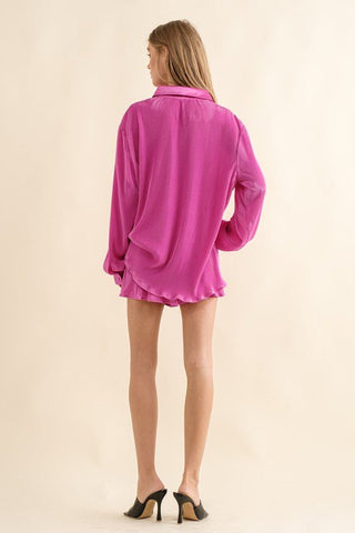 Hot Pink Plisse Set - outfit set - Blue B - MOD&SOUL