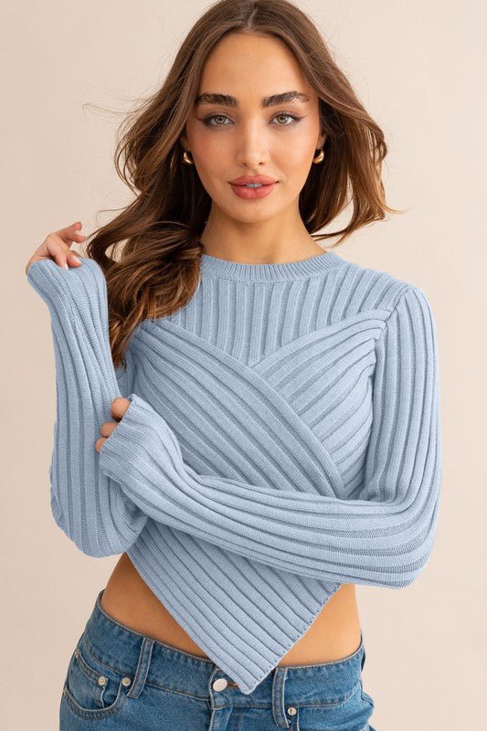 Asymmetrical Hem Sweater Top - MOD&SOUL - Contemporary Women's Clothing