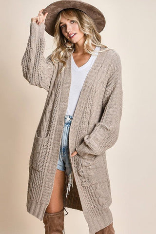 Braided Open Front Cardigan - MOD&SOUL - Contemporary Women's Clothing