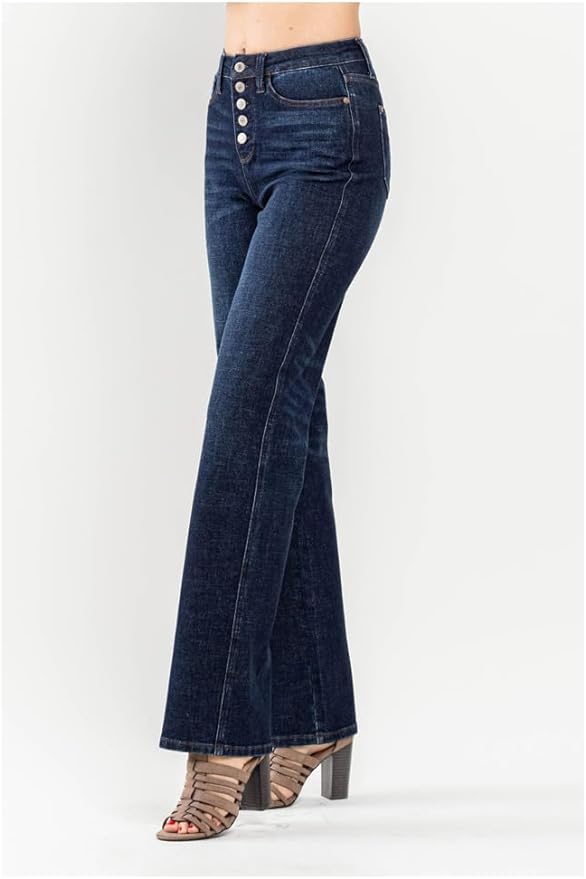 Button Front Straight Leg Jeans - MOD&SOUL - Contemporary Women's Clothing