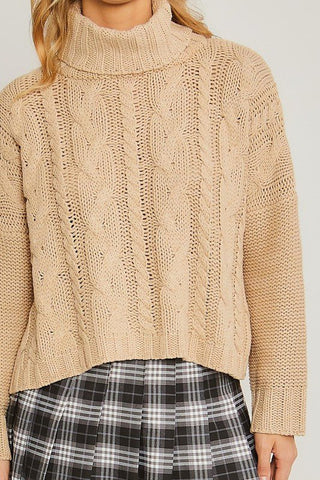 Cable Knit Turtleneck Sweater -  - Love Tree - MOD&SOUL