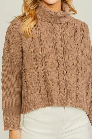 Cable Knit Turtleneck Sweater -  - Love Tree - MOD&SOUL