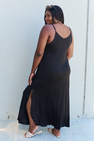Cami Side Slit Maxi Dress in Black -  - mod&soul - MOD&SOUL