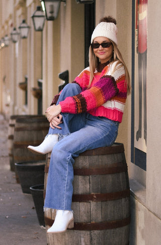 Colorblock Knit Sweater - MOD&SOUL - Contemporary Women's Clothing