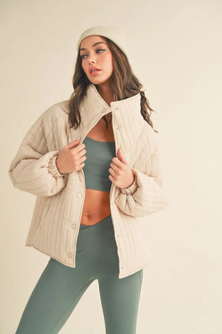 Cream Quilted Jacket - MOD&SOUL - Contemporary Women's Clothing