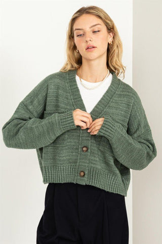 Cute Mood Crop Shoulder Cropped Cardigan Sweater - MOD&SOUL - Contemporary Women's Clothing
