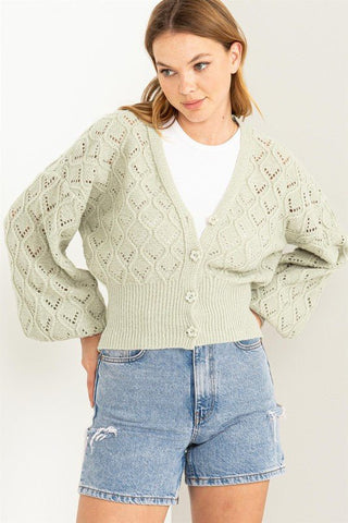 Pointelle Sweater Cardigan -  - HYFVE - MOD&SOUL