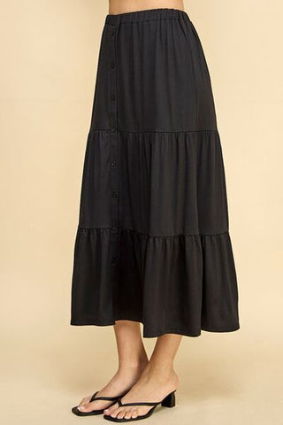 Faith Apparel Tiered Midi Skirt - MOD&SOUL - Contemporary Women's Clothing