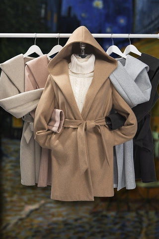 Fleece Belted Hoodie Coat - Outerwear - Love Tree - MOD&SOUL