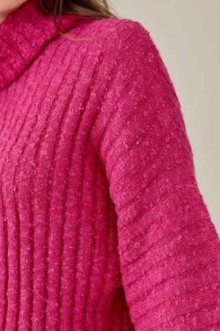 Hot Pink Turtleneck Sweater -  - Mustard Seed - MOD&SOUL