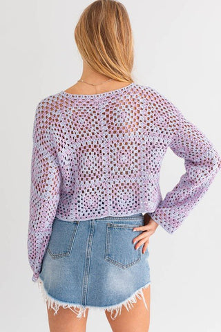 Long Sleeve Crochet Top - Shirts & Tops - LE LIS - MOD&SOUL