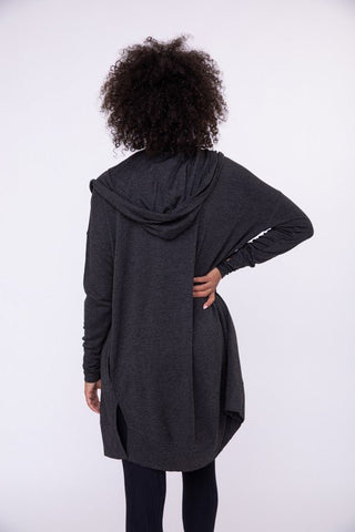 Longline Hooded Cardigan with Pockets - Outerwear - Mono B - MOD&SOUL