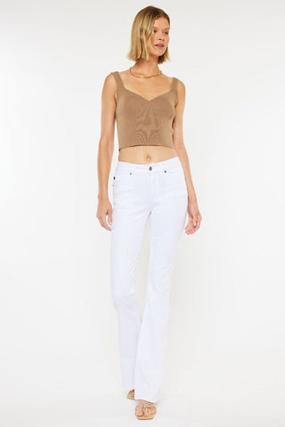Mid Rise White Flare Jeans - MOD&SOUL - Contemporary Women's Clothing