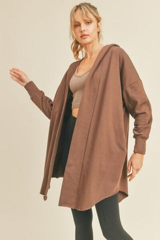 Open Front Longline Hooded Cardigan - MOD&SOUL - Contemporary Women's Clothing