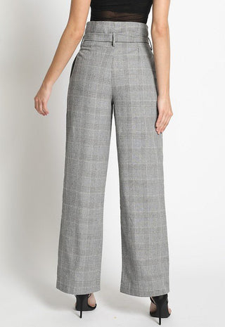 Paperbag Plaid Pants With Tie -  - Sans Souci - MOD&SOUL