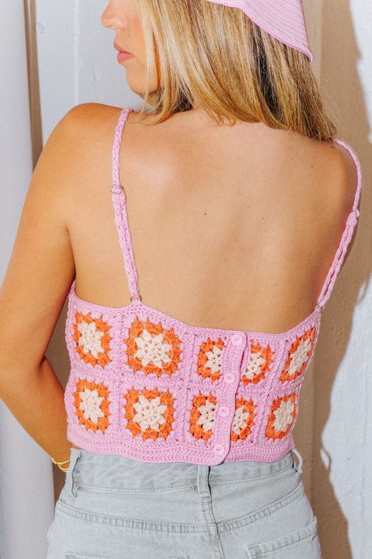 Pink Crochet Crop Top - FINAL SALE - MOD&SOUL - Contemporary Women's Clothing