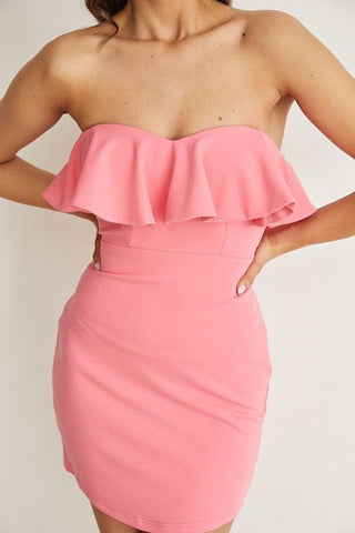 Pink Strapless Mini Dress - Dress - One and Only Collective Inc - MOD&SOUL