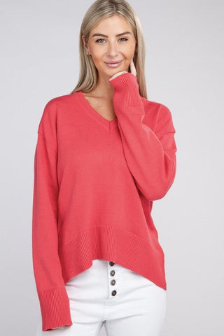 Pink V-Neck Sweater -  - Mod & Soul - MOD&SOUL