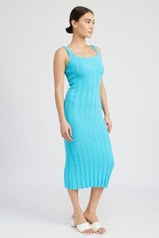Ribbed Scoop Neck Midi Dress - MOD&SOUL - Contemporary Women's Clothing