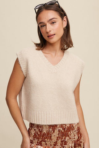 Soft Touch Cropped Knit Vest - MOD&SOUL - Contemporary Women's Clothing