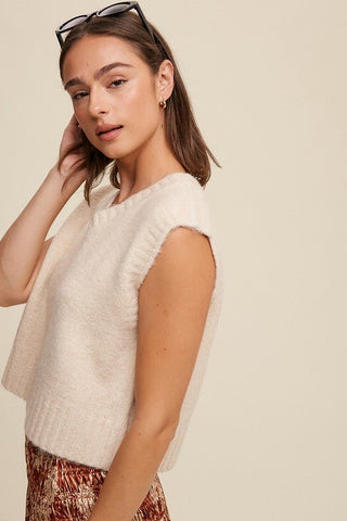 Soft Touch Cropped Knit Vest - MOD&SOUL - Contemporary Women's Clothing