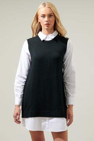Mariela Sweater Vest & Poplin Dress -  - MOD&SOUL - Contemporary Women's Clothing - MOD&SOUL
