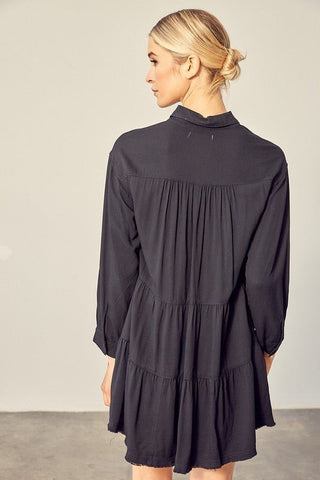 Tiered Mini Shirtdress - FINAL SALE - MOD&SOUL - Contemporary Women's Clothing
