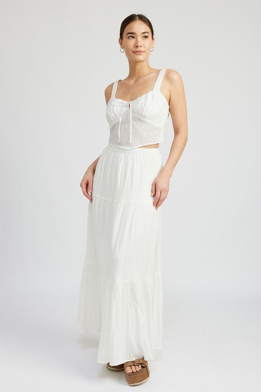 White Tiered Maxi Skirt - MOD&SOUL - Contemporary Women's Clothing
